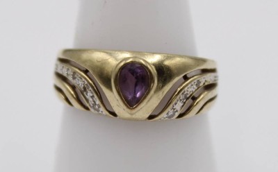 Auktion 360<br>333er GG Ring mit Amethyst, ca. 2,6gr., RG 57 [1]