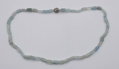 Auktion 360<br>Halskette, Aquamarin-Rondellen, Magnetschließe, L-65cm [1]