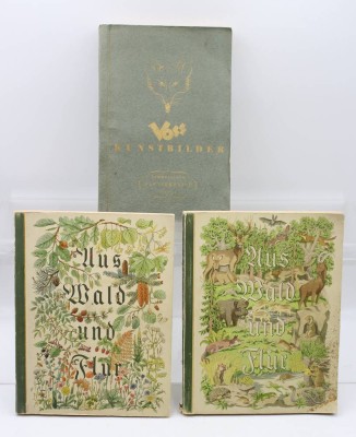 Auktion 360<br>3x Sammelalben, 2x Aus Wald und Flur (1 & 3) und Das Tierleben (Band 1), wohl komplett [1]
