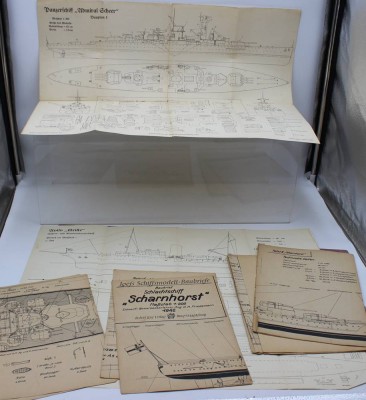 Auktion 360<br>7x div. Schiffs-Modell-Baupläne, um 1940 [1]