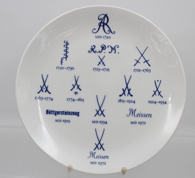 Auktion 360<br>Wandteller, Meissen, Schwertermarke, 1. Wahl, ca. D-25,5cm [1]