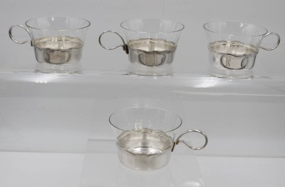 Auktion 360<br>4x Teeglashalter, WMF, versilbert, ca. H-6cm [1]