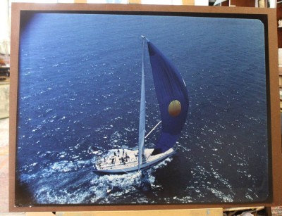 Auktion 360<br>Franco PACE (1942), großformatiges Foto einer Yacht, auf Hartfaser geklebt, ungerahmt, ca. 56 x 82cm, Sperrgutversand [1]