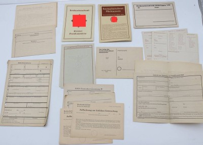 Auktion 360<br>Dokumenten-Vordrucke etc., RAD, 3. Reich [1]