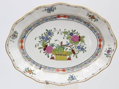 Auktion 360<br>ovale Schale, Herend, Indian Basket, sehr gute Erhaltung, H-3cm L-19,7cm [1]