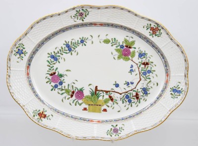 Auktion 360<br>gr, ovale Platte, Herend, Indian Basket, sehr gute Erhaltung, ca. 37 x 27,5cm [1]