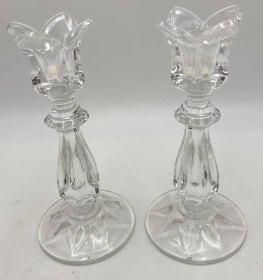 Auktion 360<br>Paar Nachtmann Kristall-Kerzenleuchter, H-18,5 cm [1]