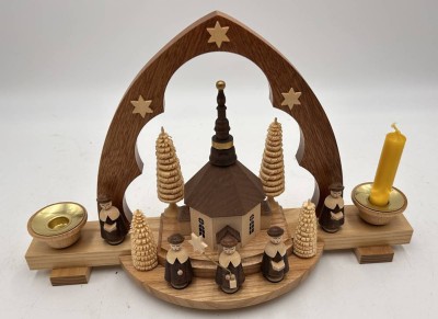 Auktion 360<br>Erzgebirge Sternsinger 2 Kerzenhalter, Seiffen, H-18 cm, B-30 cm [1]