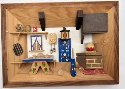 Auktion 360<br>Erzgebirge Wandbild, Seiffen,  19x27 cm [1]