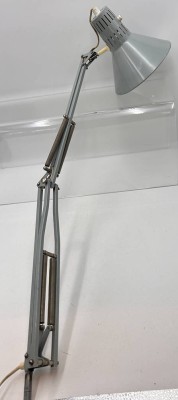 Auktion 360<br>lange Teleskop-Werkstattlampe, 60/70-er Jahre, grun, Metall, L-92 cm, Zwinge fehlt [1]