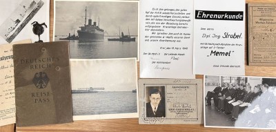 Auktion 360<br>Ehrenurkunde-Foto für Dip.Ing Strobel von U-Boot Tender 