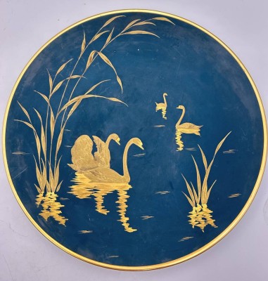 Auktion 360<br>gr. Rosenthal Wandteller mit Schwänen, D-33 cm [1]