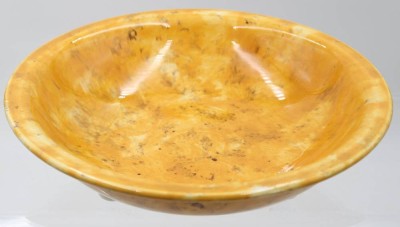 Auktion 361<br>grosse Art Deco Keramikschale, gelb, H-8 cm, D-29,5 cm [1]