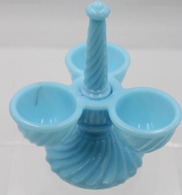 Auktion 361<br>Mebage, blaues Pressglas, drehbar, 1 Schälchen mit Altriss [1]
