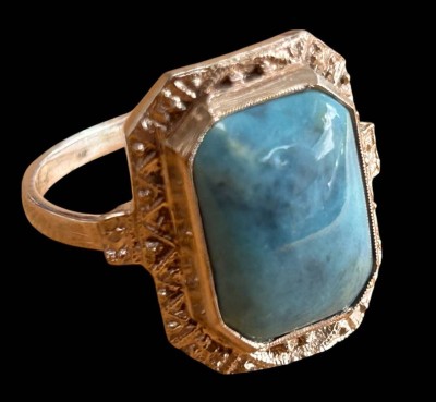 Auktion 361<br>Silberring-835- mit hellblauen Stein, RG 57, 3,8 gr [1]