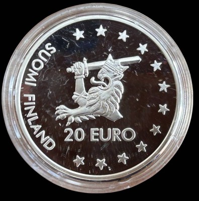 Auktion 361<br>Finnland, 20 Euro, Olavinlinna, 1996, Silber-800-, , original, PP, ca. 29 gr [1]