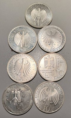 Auktion 361<br>7x frühe 10 Euro Sondermünzen BRD, 1x 2003, 5x 2004. 1x 2005 [1]