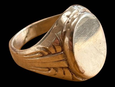 Auktion 361<br>Herren-Silberring-800- mit Gravurplatte, diese leer, RG 58, 7,4 gr. [1]