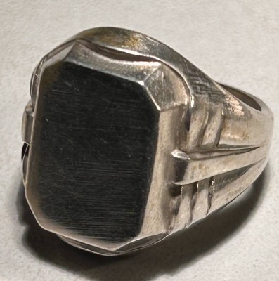 Auktion 361<br>Herren-Silberring-800- mit Gravurplatte, diese leer, RG 51, 5,7 gr [1]