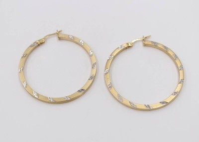 Auktion 361<br>Paar 585er GG-Creolen, 5,6gr., ca. D-4,3cm [1]