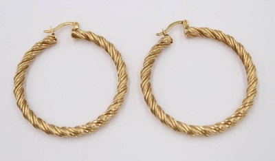 Auktion 361<br>Paar GG-Creolen, 14 ct, Sixtar gemarkt, 4,9gr., ca. D-4cm [1]