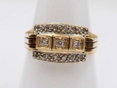 Auktion 361<br>schöner 585er GG-Ring mit Brillantbesatz, 6,1gr., RG 58 [1]