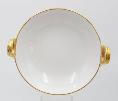 Auktion 361<br>Henkelschale, KPM Berlin, Goldrand, ca. H-5cm, D-13cm [1]