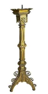 Auktion 361<br>hoher Historismus Messingleuchter, H-48 cm [1]