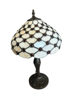 Auktion 361<br>Tischlampe im Tiffany-Stil, Messingstand, H-ca. 58 cm [1]