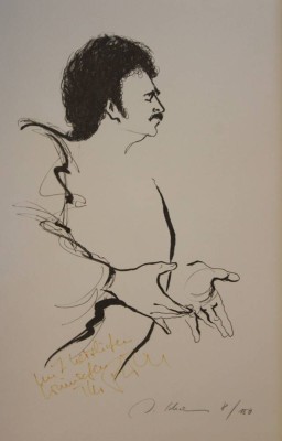 Auktion 361<br>unleserl. signierte wohl Litho, mit Widmung, Nr. 8/150, ger./Glas, RG 64 x 50,5cm [1]