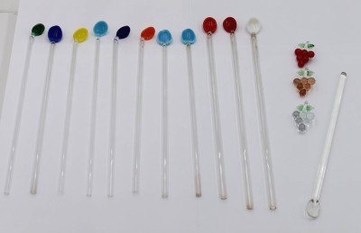 Auktion 361<br>11x Cocktail-Löffel/Strohhalme, 3x Glashänger sowie ein Grog-Stab, ca. L-23cm [1]