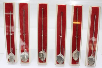 Auktion 361<br>6x Cocktail-Löffel/Strohhalme, 835er Silber, C.Widmann, zus. ca. 63gr. [1]