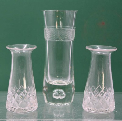 Auktion 361<br>3x Kristallvasen, ca. H-18cm und 2x 11,5cm [1]