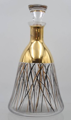 Auktion 361<br>Karaffe, Goldstaffage mit Streifen, H-25 cm [1]