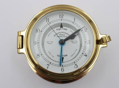 Auktion 361<br>Tidenuhr, Nautische Intrumente Glashütte, Werk läuft, D-14cm T-8cm [1]