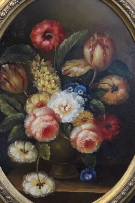 Auktion 361<br>schöngerahmtes Blumenstilleben, unsigniert, 20. Jhd., gerahmt, RG 60 x 50cm [1]
