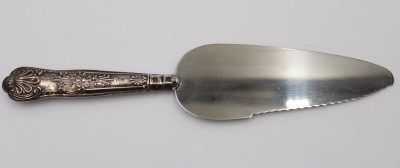 Auktion 361<br>Tortenheber/Messer, Sterling-Griff, England, L-25,3cm [1]