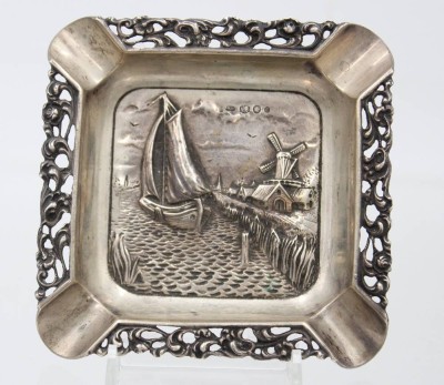 Auktion 361<br>Ascher, Niederlande, Silber -833-m reliefiert, ca. 70,9gr., ca. 9 x 9cm [1]