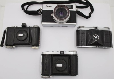 Auktion 361<br>4x div. alte Fotoaparate,  Cononet 28, Vito, Balda Rigona und Beltica, Funktionen nicht geprüft [1]