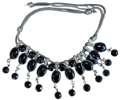 Auktion 361<br>Collier, versilbert mit schwarzen Steinen [1]
