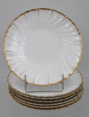 Auktion 361<br> 7x Kuchenteller, Saargemünd, Goldzier, 1x Altriss, ca. D-17,8cm [1]