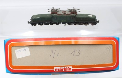 Auktion 361<br>Märklin H0 3056 Krokodil SBB grün, guter Zustand, orig. Karton, Funktion nicht geprüft [1]
