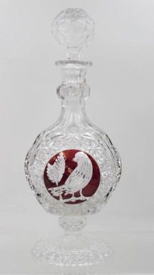 Auktion 361<br>Karaffe auf Stand, Pressglas, H-32cm [1]