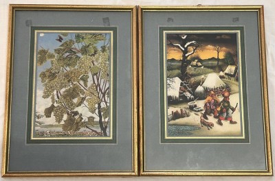 Auktion 361<br>3x Kunstdrucke, gleich gerahmt, RG 31x23 cm, [1]