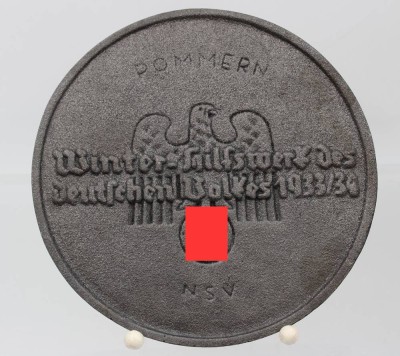 Auktion 361<br>gr. WHW Medaille, Pommern, Gusseisen, ca. D-18cm, original? [1]