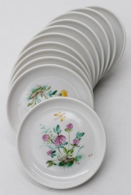 Auktion 361<br>11x kl. Teller, Krautheim, Handmalerei, D-8,5cm [1]