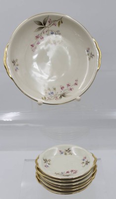 Auktion 368<br>7tlg. Konfektset, Seltmann, florales Dekor, D-18cm u. 9,5cm [1]