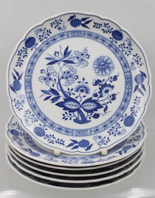 Auktion 361<br>6x Speiseteller, Hutschenreuther, Zwiebelmuster, D-24,5cm [1]