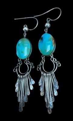Auktion 361<br>Paar Silber-925- Ohrhänger mit blauen Steinen, L-ca. 8 cm, 7 gr [1]