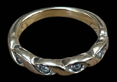 Auktion 361<br>schmaler PierreLang Ring, vergoldet, 4 klare Steine, RG 51 [1]